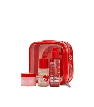 Подарунковий набір Victoria's Secret PINK Juicy Strawberry Let's Glow Away Shimmer Travel Set